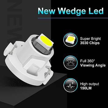 T3 Led Canbus (3030 SMD) світлодіодна лампа автомобільна (колір СИНІЙ) світлодіод панель приладів підсвічування (1 шт)