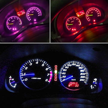 T3 Led Canbus (3030 SMD) світлодіодна лампа автомобільна (колір ЧЕРВОНИЙ) світлодіод панель приладів підсвічування (1 шт)