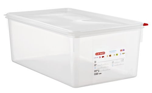 Контейнер з кришкою прямокутна GN 1/1 53х32.5х20см/27500мл з поліпропілену Araven, фото 1