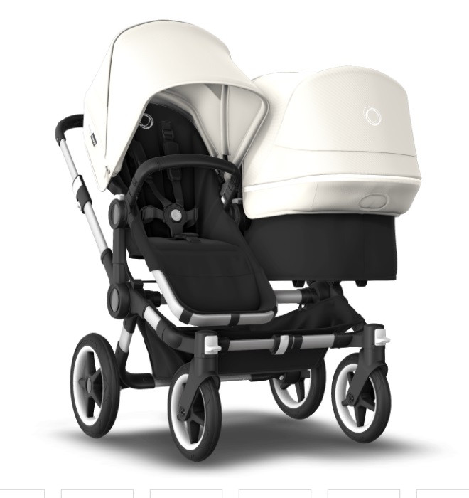 Коляска для двойни 2в1 Bugaboo Donkey 3 Fresh White, Black, ALU - фото 1 - id-p1317625481