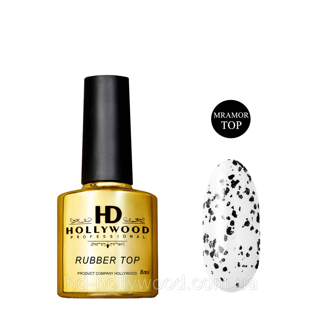 Топ Каучуковий Мармур Rubber Top Густий No Wipe HD Hollywood 8 мл, фото 1
