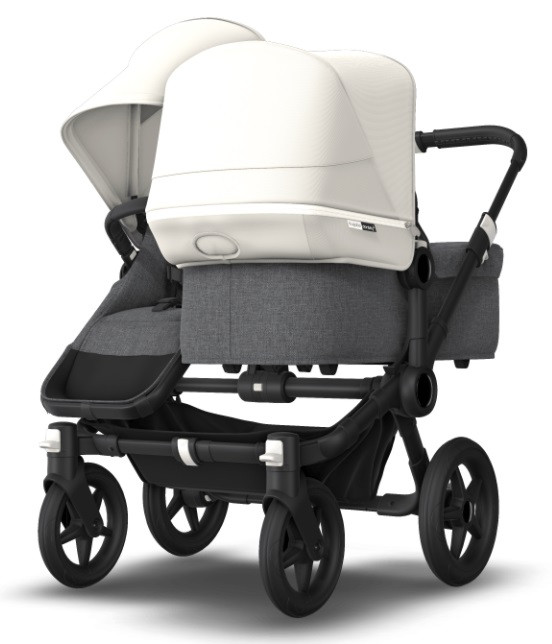 Коляска для двойни 2 в 1 Bugaboo Donkey3 Fresh White/BLACK - фото 1 - id-p1317667998