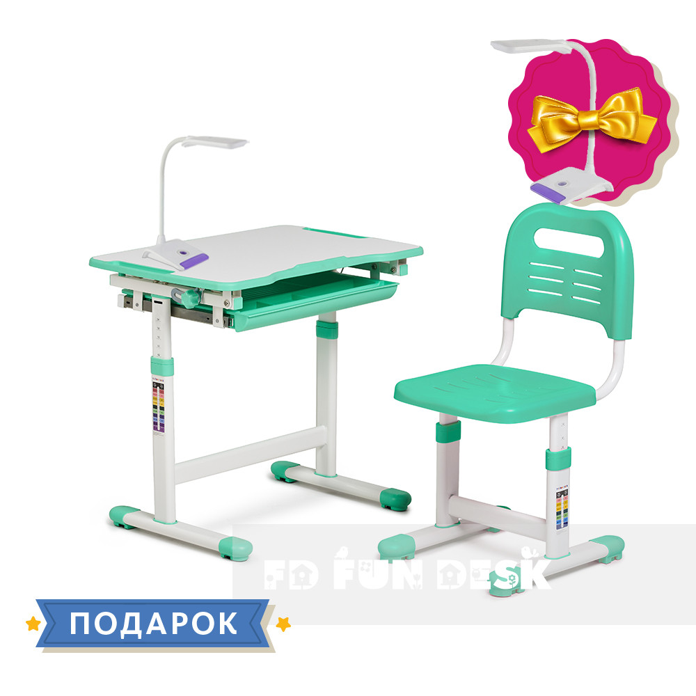 Дитяча парта зі стільчиком Piccolino Green FunDesk