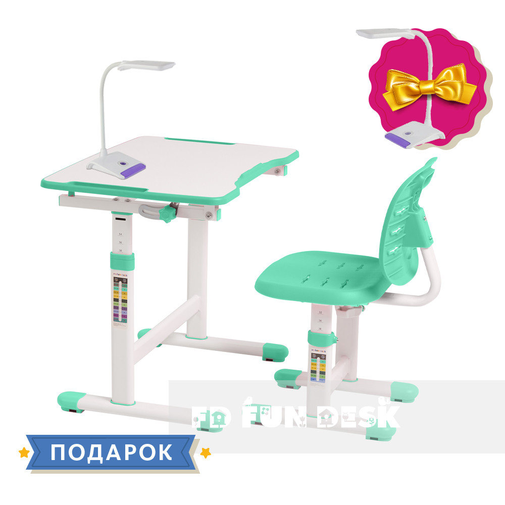 Комплект парта + стілець трансформери Omino Green FunDesk