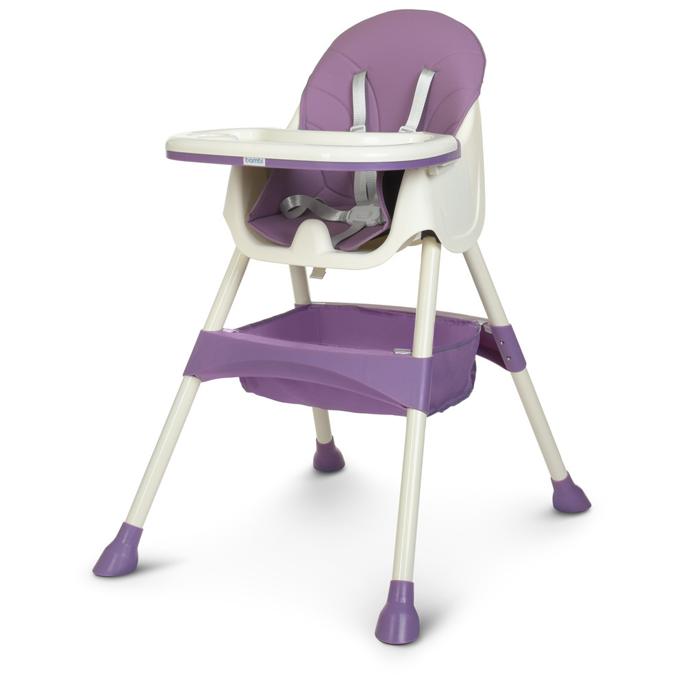 Стільчик для годування Bambi M 4136-2 Plum екошкіра, фото 1