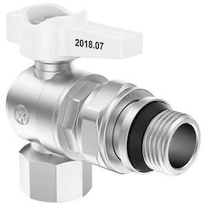 Кран американка 1/2 дюйм кутова біла MIRAYA для води