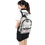 Жіночий прозорий рюкзак Морський чорний, фото 5