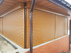 Автоматичні ролети з ламелей 55 (колір золотий дуб)