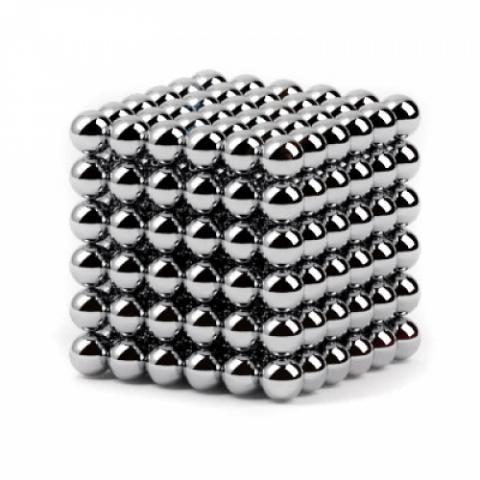 Нєо Куб 5мм срібний, Магнітні кульки, Магнітний неокуб, Головоломка, фото 1