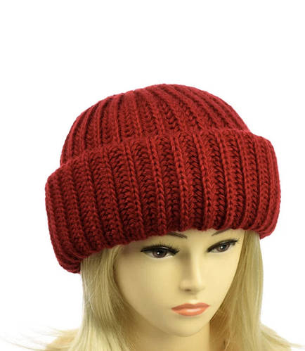 «Барбара» Вязаная двойная шапочка двойной подворот, рр 56-58 (ID ...