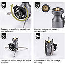 Перехідник тринога для газових пальників та ламп з цангового балона на різьбу Campingmoon Z23-CB, фото 9