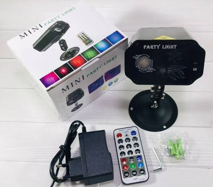 Лазерний проектор Mini Party Light зіркове небо фігури, святкове освітлення для приміщень, диско-проектор
