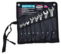 Набір ключів ріжково-накидних у тканинному чохлі Cr-V 14 шт. (8-24 мм) Berg 48-968 |набір інструментів Набор ключей