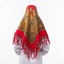 Українська хустка з тороками 90х90см Червона, фото 2