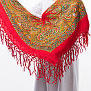 Українська хустка з тороками 90х90см Червона, фото 3