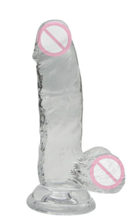 Фалоімітатор з мошонкою, на присоску Alive Jelly Dildo Rider, діаметр 4см, довжина 20см