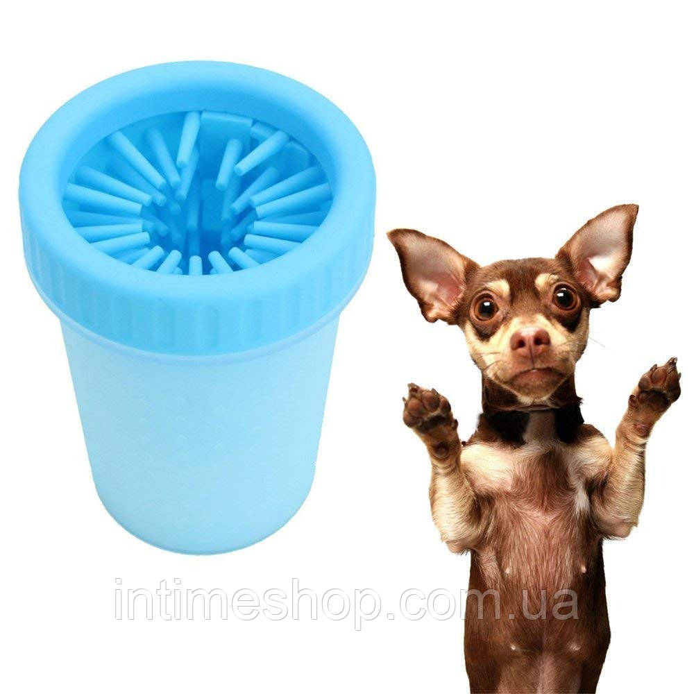 Лапомойка Soft Gentle Silicone Bristles голубая (0490), стакан для мытья лап собак | лапомойка для собак (TI) - фото 1 - id-p1317899234