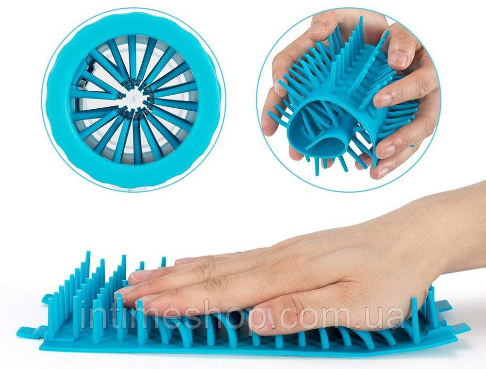 Лапомойка Soft Gentle Silicone Bristles голубая (0490), стакан для мытья лап собак | лапомойка для собак (TI) - фото 3 - id-p1317899234