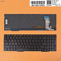 Клавиатура для Asus ROG gl553 fx753 fx553 zx553, US, (черная, красный шрифт)