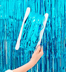 Шторка із фольги для фотозони, 2х1 м., колір - блакитний