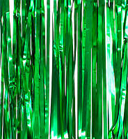 Шторка занавес из дождика для фотозоны, 2х1 м., цвет - матовый зеленый