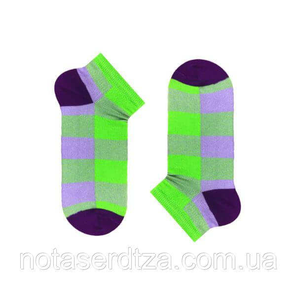 Шкарпетки короткі LIME-VIOLET TARTAN