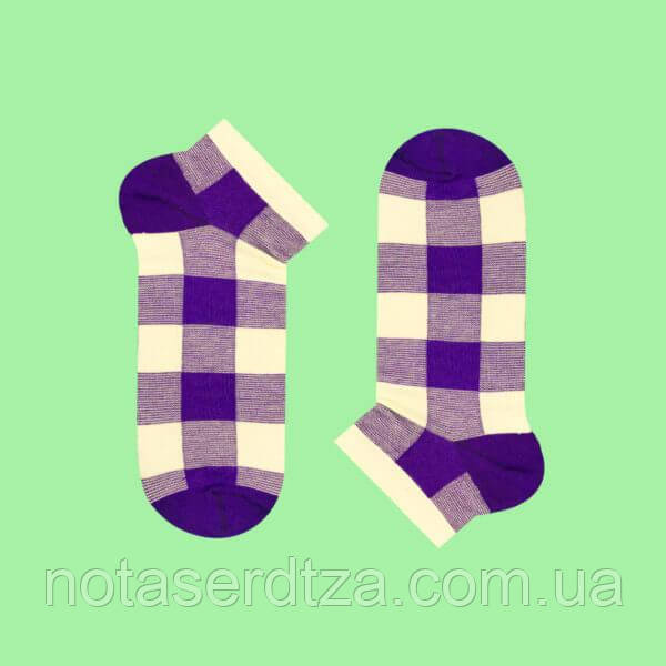 Шкарпетки короткі BLUE-BEIGE TARTAN