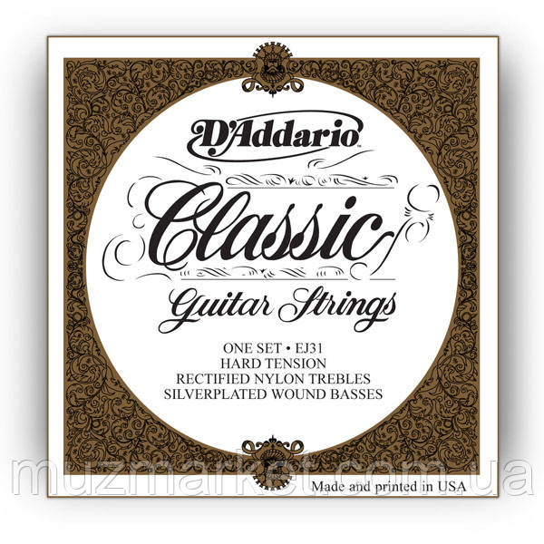 Струни для класичної гітари D`ADDARIO EJ31