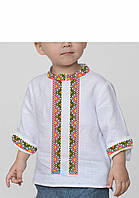 ЗАГОТОВКА НЕ ПОШИТАЯ на белом габардине, Рубашка вышиванка для мальчика №6