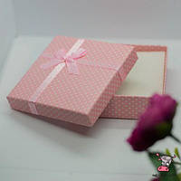 Подарочная коробочка картонная "Розовый горох". Размер 9*9*3 см