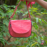 Жіноча шкіряна сумка рожева Івонн, фото 6