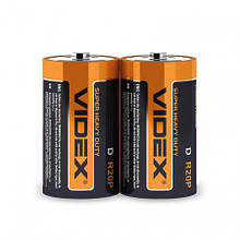 Сольова Батарейка VIDEX R20P/D 2pcs SHRING