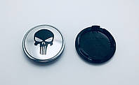 Заглушки колпачки литых дисков Skull Punisher Череп 65мм хром