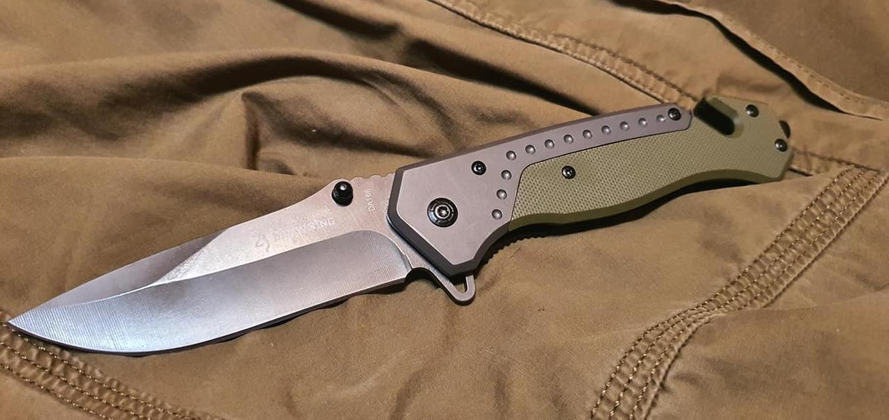 Складний ніж Browning A835 репліка олива зі стропорізом для полювання, риболовлі, туризму