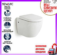 Унітаз підвісний безободковый Rectangular Newarc Modern 3823W з сидінням soft-close