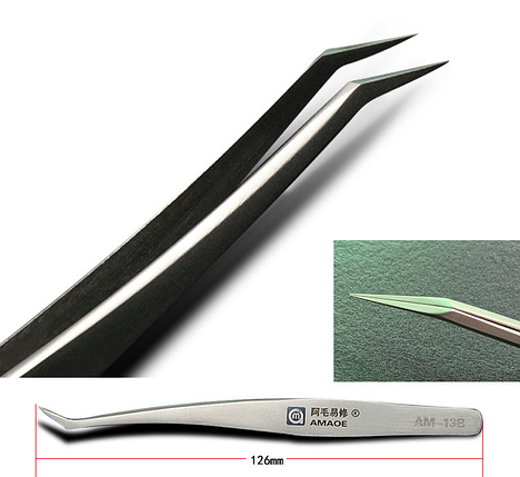 Пінцет вигнутий для ремонту телефонів Amaoe 13B (126 мм), фото 1