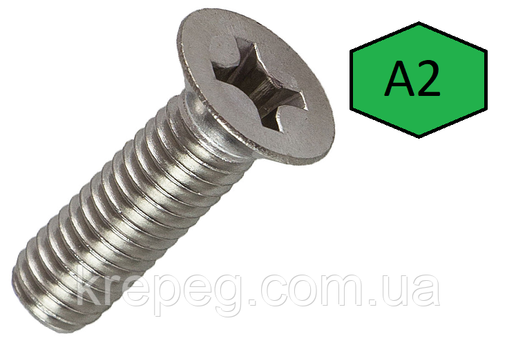 Винт М1.6 с потайной головкой ГОСТ 17475-80, DIN 965 нержавейка ...