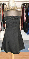 Мини-платье из черной узорчатой ткани без бретелей Sinequanone
