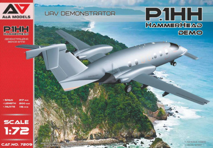 Пластикова модель 1/72 A&A Models 7209 Італійський беспілотник P1.HH Hammerhead UAV Demonstrator