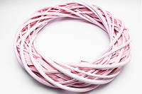 Венок плетеный, лоза, цвет розовый, диаметр 26 см, толщина 6 см
