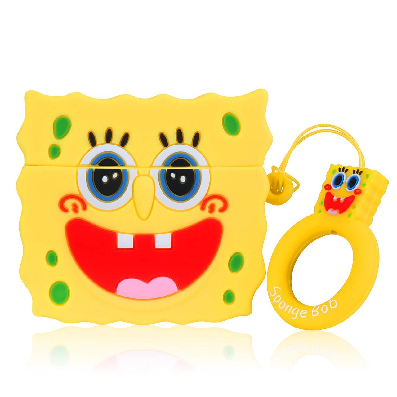 Чохол для навушників AirPods 1/2 (Sponge Bob) Губка Боб, фото 1