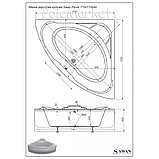 Ванна акрилова кутова SWAN PAULA 170x170 комплект, фото 4