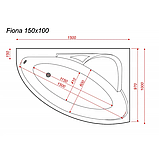 Ванна акрилова асиметрична SWAN FIONA 150x100 права комплект, фото 4