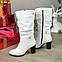 Чоботи білі шкіряні жіночі на високих підборах, фото 2