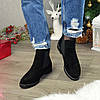 Черевики жіночі чорні замшеві на низькому ходу, фото 2