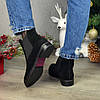 Черевики жіночі чорні замшеві на низькому ходу, фото 4