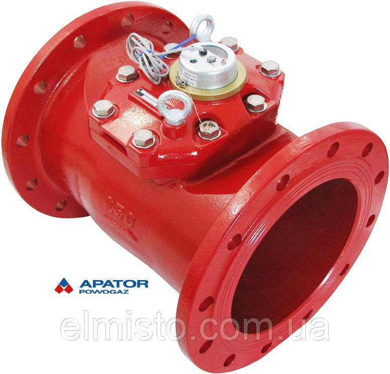 Водознімач Apator PoWoGaz MWN-130-250-NK (ГВ) з імпульсним виходом турбінний Ду-250 сухохід промисловий, фото 1