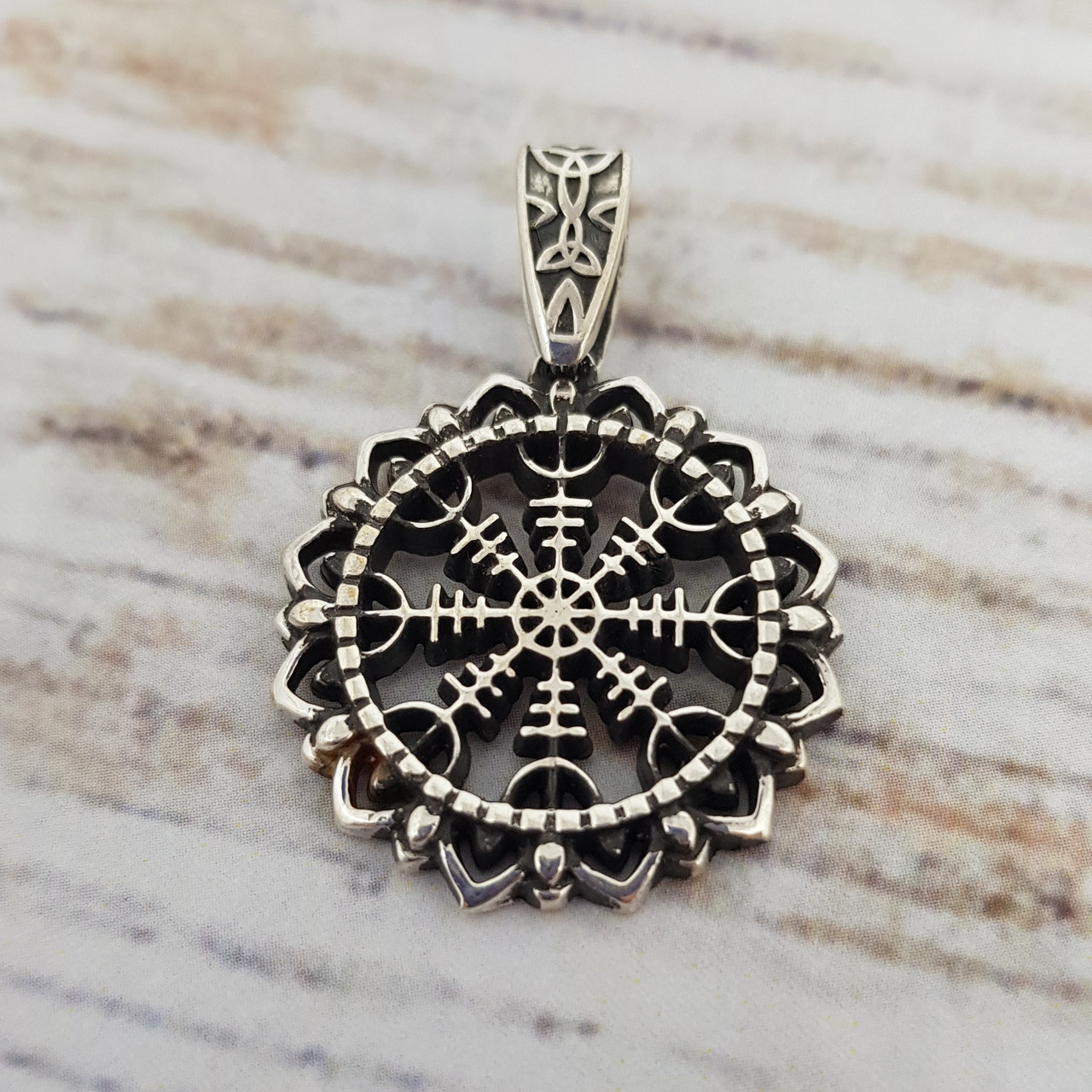 Шолом жаху, Егісхьяльм, Кулон, амулет, талісман, срібло 925, золото 585, бронза