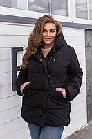 Куртка ковдра жіноча зимова арт.1005 колір чорний