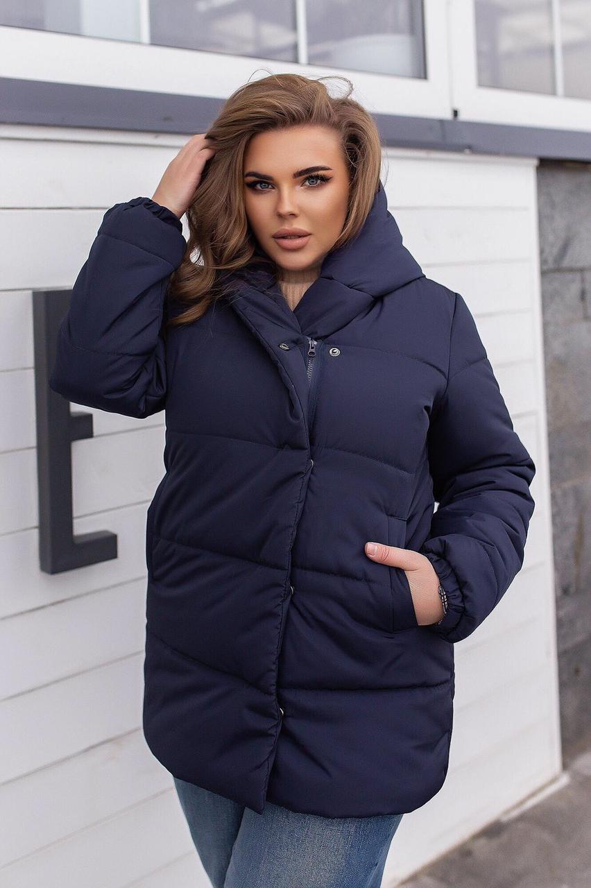 Куртка ковдра женская зимова арт. 1005 колір синій